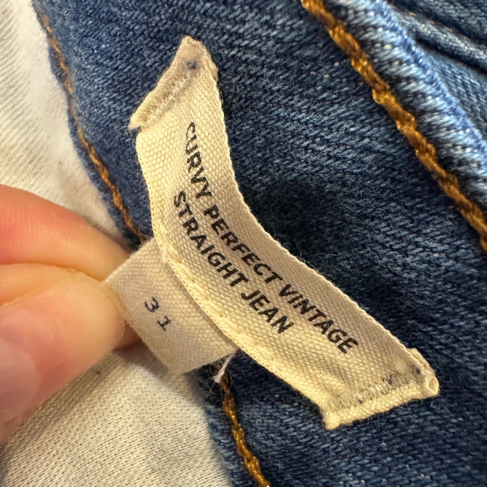 Madewell Curvy Perfect Vintage Straight Jeans Dark Indigo High Rise Size 31 EUC - Picture 5 of 8